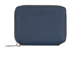 Mulberry Small Zipped Purse, Leather, Blue, MIV, DB, 3*